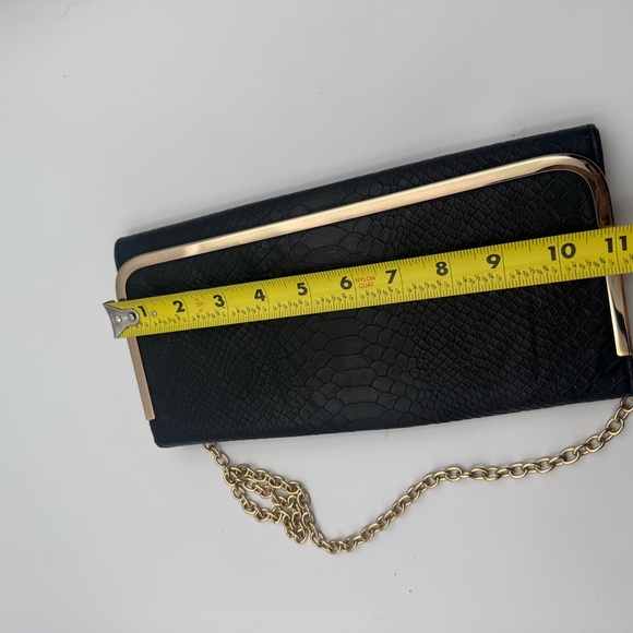 Aldo Black Textured Clutch with Gold Accent - Picture 5 of 6